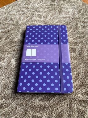 Moleskine Purple Notebook with Light Blue Polka Dots